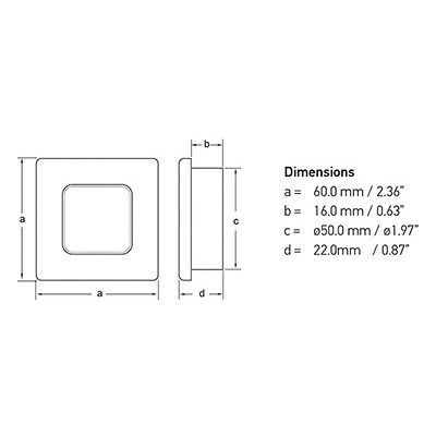 Hella Marine EuroLED75 Square Spare Trim, Clip-On — Quality Boat Parts