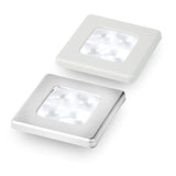 Hella Marine Slim Line Square LED Courtesy Lamp, White Light, Chrome-Plated Rim, IP67, <0.5W, 120mm Pre-Wired Cable, Surface Mount Ring with Stainless Screws — Quality Boat Parts