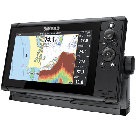 Simrad Cruise Chartplotter/Fishfinder Combo, C-MAP US Coastal Charts, 83/200 kHz Transom Mount Transducer — Quality Boat Parts