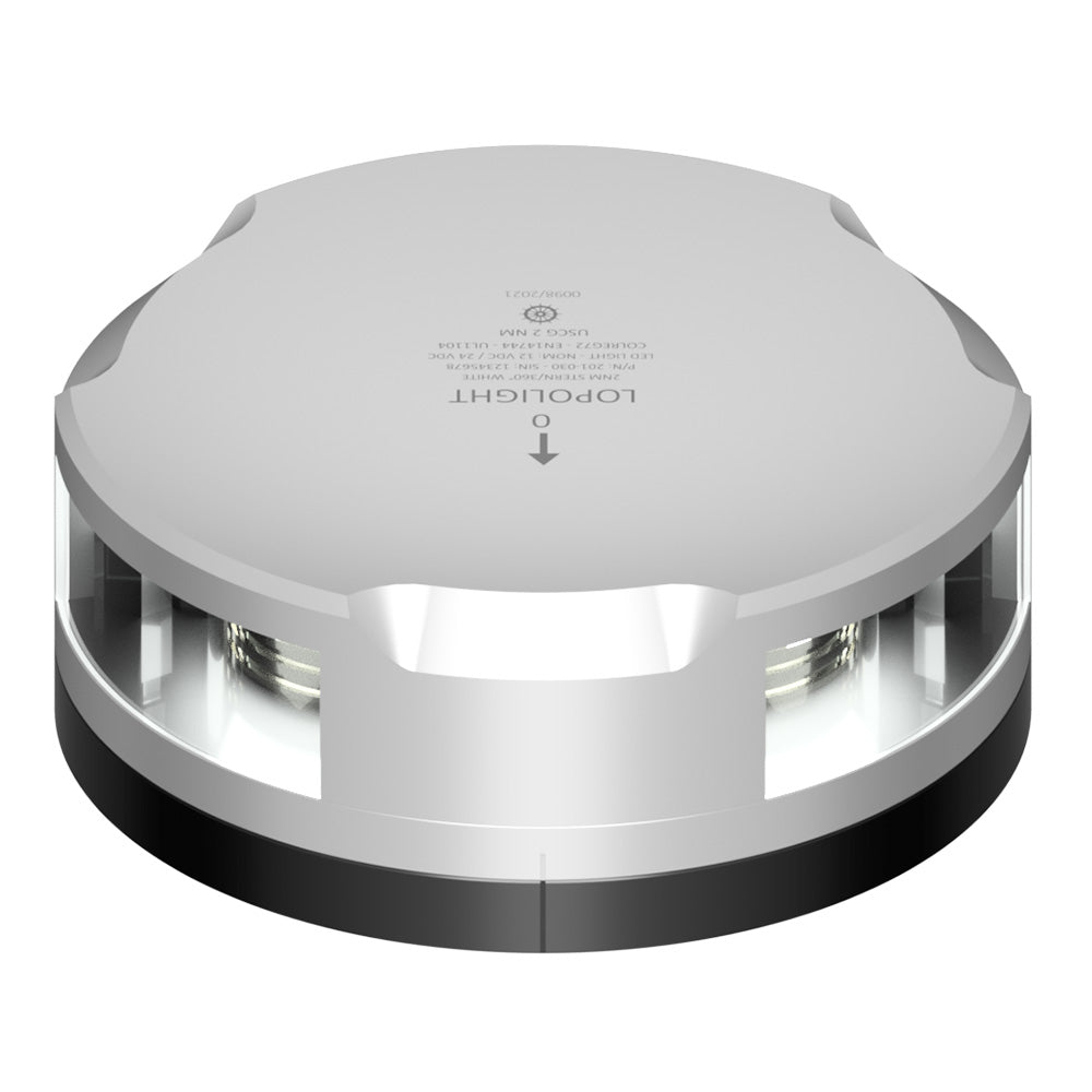 Lopolight Stern/360° Navigation Light, 2NM, White Light, FB Base, 10-32VDC, IP68 — Quality Boat Parts