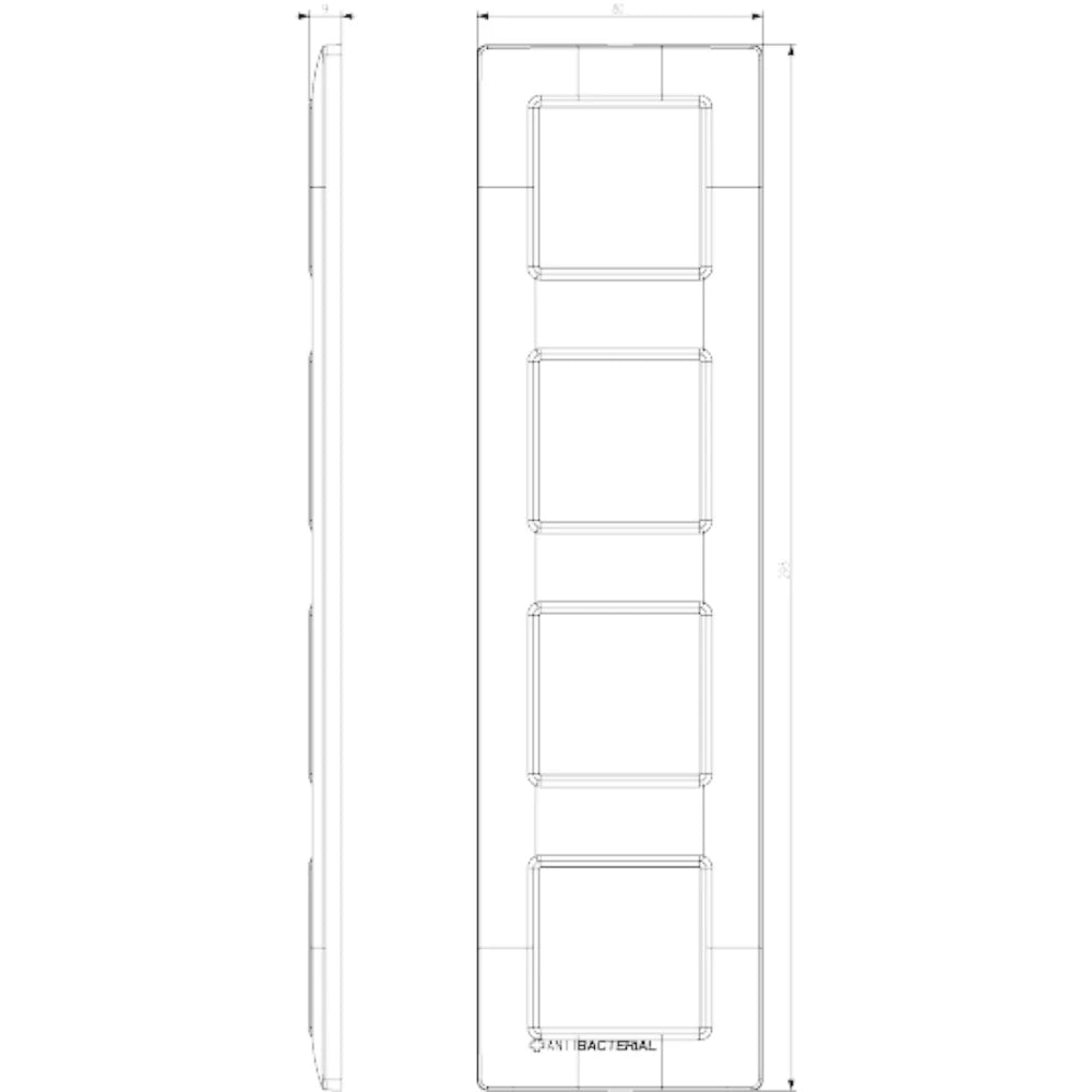Vimar - Plana Series - 8 Modules (2+2+2+2) 71mm Cover Plate — Quality Boat Parts