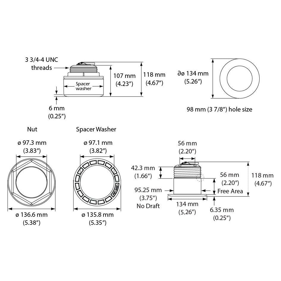 Simrad xSonic SS164 Tilted Element Thru-Hull Transducer, 9-Pin, 1 kW, 50/200 kHz, Stainless Steel, Depth/Temperature, 10 m Cable — Quality Boat Parts