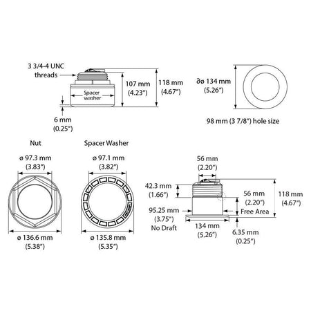 Simrad xSonic SS164 Tilted Element Thru-Hull Transducer, 9-Pin, 1 kW, 50/200 kHz, Stainless Steel, Depth/Temperature, 10 m Cable — Quality Boat Parts