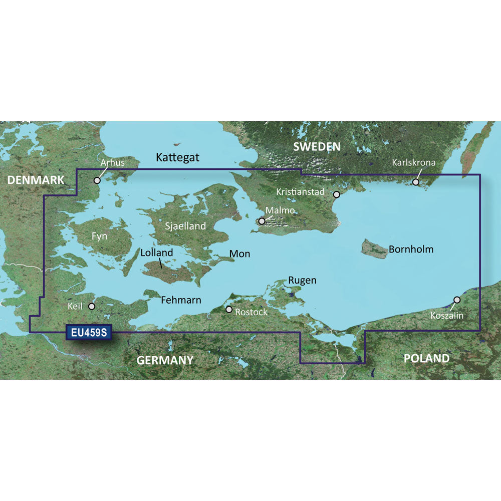 Garmin BlueChart g3 Vision HD Coastal Chart, VEU459S Arhus-Kiel-Koszalin, Auto Guidance, 1 ft Contours — Quality Boat Parts