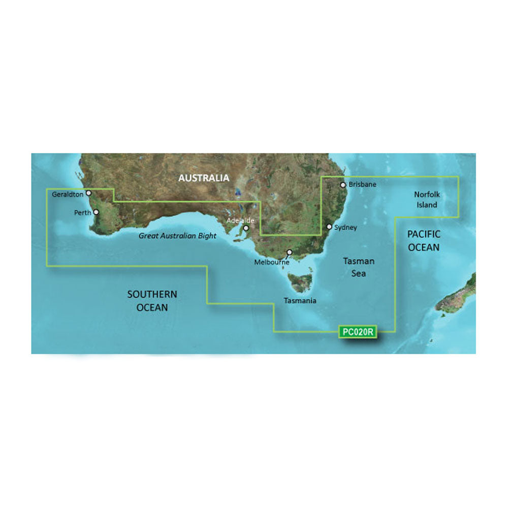 Garmin BlueChart g3 Vision HD VPC020R Coastal Chart, Australia Brisbane to Geraldton, Auto Guidance, 1 ft Contours, High-Resolution Relief Shading, 3D MarinerEye and FishEye Views, High-Resolution Satellite Imagery — Quality Boat Parts