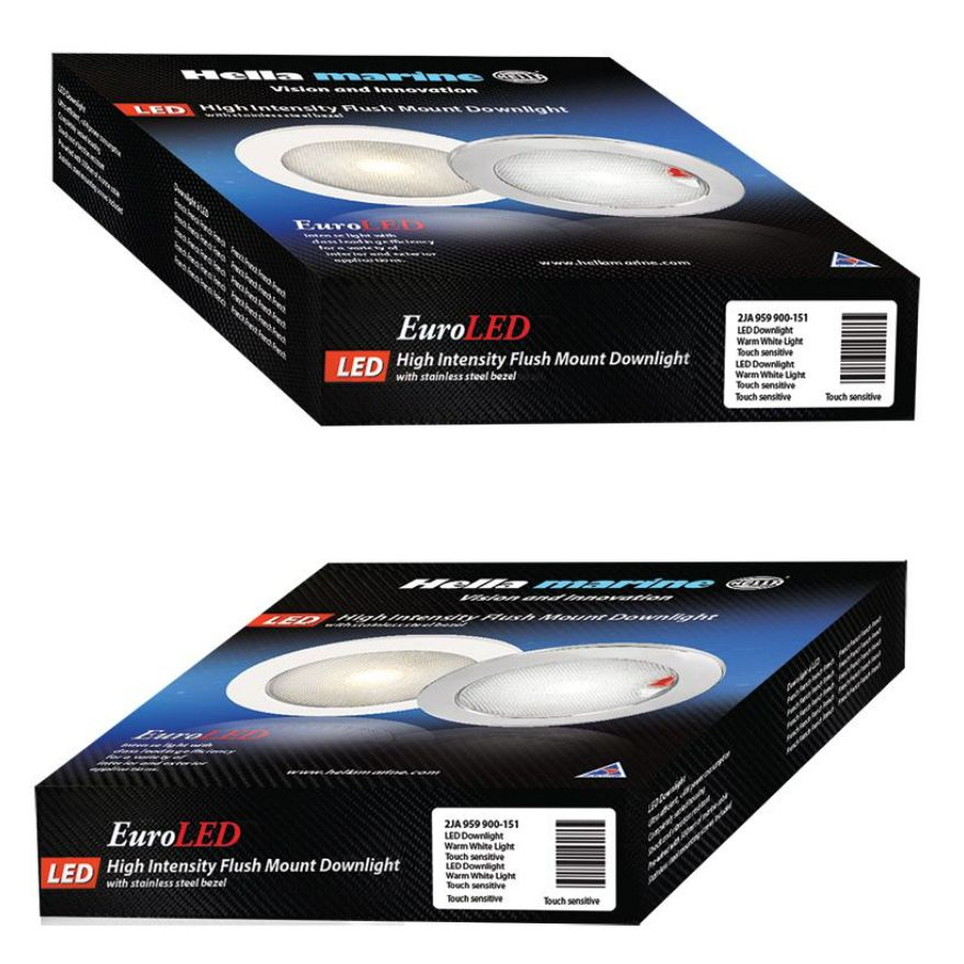 Hella Marine EuroLED 150 Round Downlight, Multivolt 9-33V DC, Completely Sealed, Recessed Mount — Quality Boat Parts