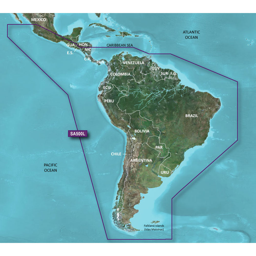 Garmin BlueChart g3 HXSA600X Coastal Charts, South America, Auto Guidance — Quality Boat Parts