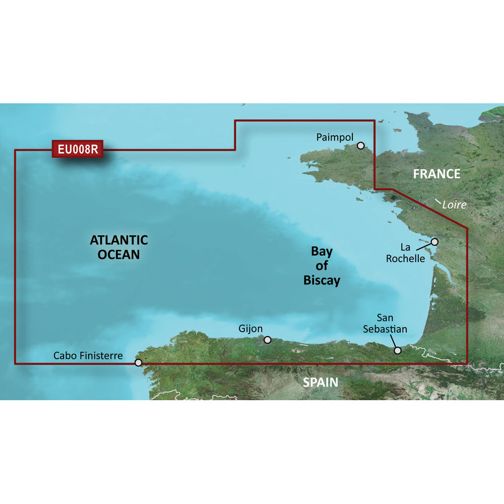 Garmin BlueChart Coastal Chart, Bay of Biscay, Auto Guidance — Quality Boat Parts