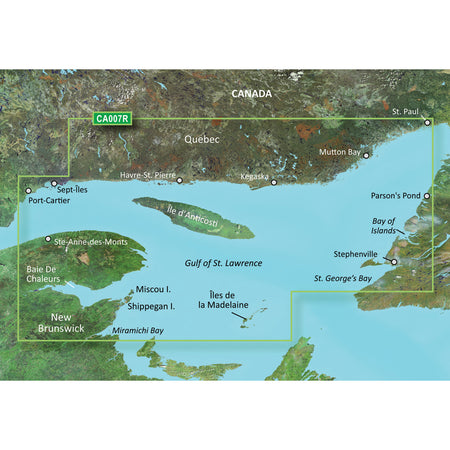 Garmin BlueChart g3 Vision HD VCA007R Coastal Chart, Les Mechins-St. George's Bay — Quality Boat Parts