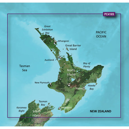 Garmin BlueChart Coastal Chart, New Zealand North Coast, Auto Guidance, 1 ft Contours — Quality Boat Parts