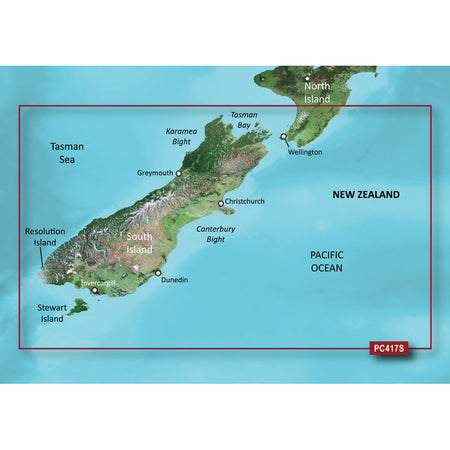 Garmin BlueChart Coastal Chart, New Zealand South, Auto Guidance — Quality Boat Parts