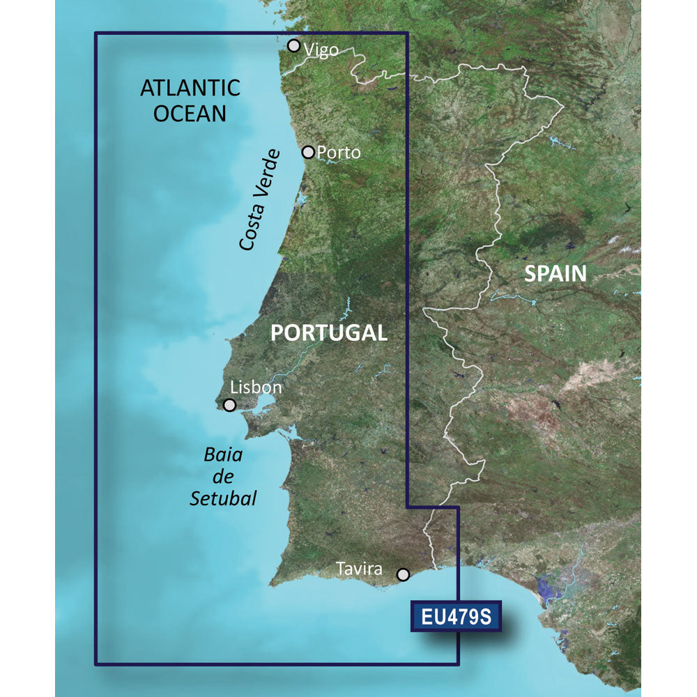Garmin BlueChart g3 Vision HD VEU479S Electronic Chart, Portugal Coverage, Auto Guidance, 1 ft Contours, Satellite Imagery, 3D Views — Quality Boat Parts