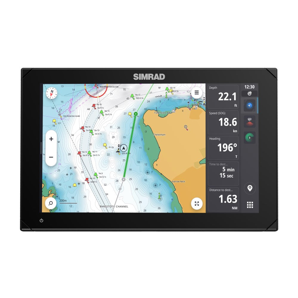 Simrad NSX Chartplotter/Fishfinder Combo, SolarMAX IPS HD Touchscreen, C-MAP DISCOVER X and REVEAL X Compatible, NMEA 2000, Ethernet — Quality Boat Parts