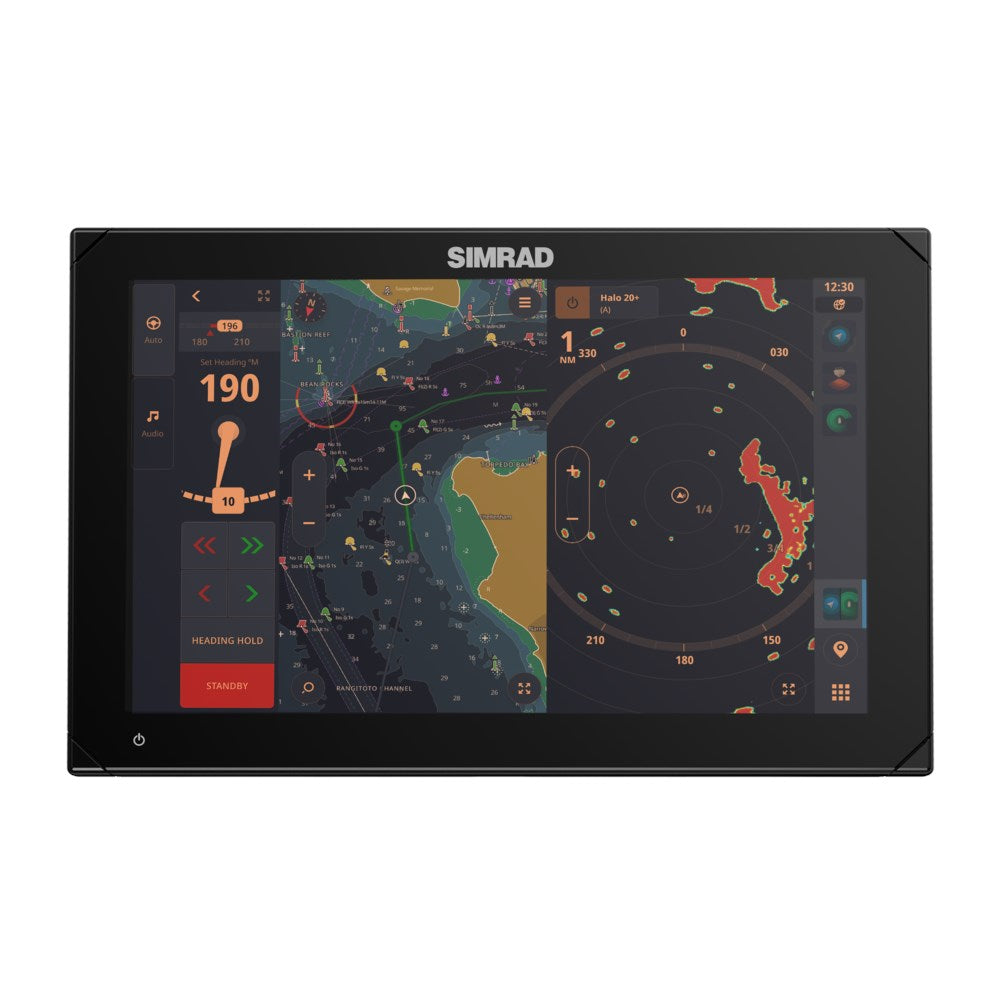 Simrad NSX Chartplotter/Fishfinder Combo, SolarMAX IPS HD Touchscreen, C-MAP DISCOVER X and REVEAL X Compatible, NMEA 2000, Ethernet — Quality Boat Parts