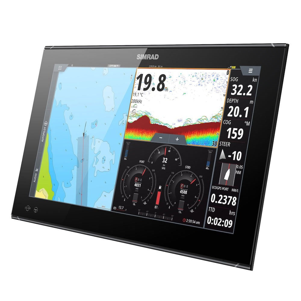 Simrad NSO evo3S Multifunction Display, Touchscreen, Full HD 1920x1080, 10-32V, IPX6 Front, NMEA 2000, 3-Port Ethernet, Wi-Fi, J1939, HDMI In/Out — Quality Boat Parts