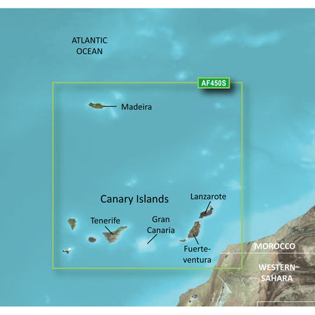 Garmin BlueChart g3 Vision HD Marine Chart, Madeira & Canary Islands, Auto Guidance, MarinerEye and FishEye 3D Views, Satellite Imagery, Depth Range Shading — Quality Boat Parts