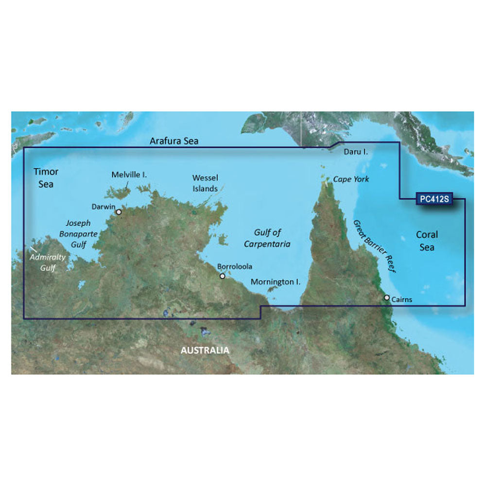 Garmin BlueChart Coastal Chart, Australia Admiralty Gulf WA to Cairns — Quality Boat Parts