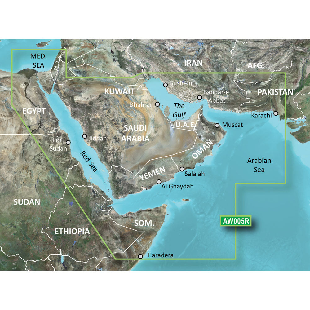 Garmin BlueChart Coastal Chart, Gulf & Red Sea Coverage — Quality Boat Parts