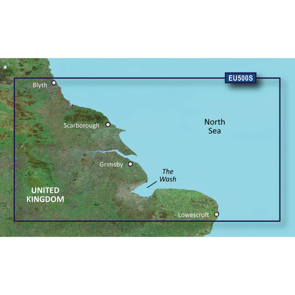 Garmin BlueChart g3 Vision HD Electronic Chart, VEU500S Blyth to Lowestoft, Auto Guidance, 1 ft Contours, Satellite Imagery — Quality Boat Parts