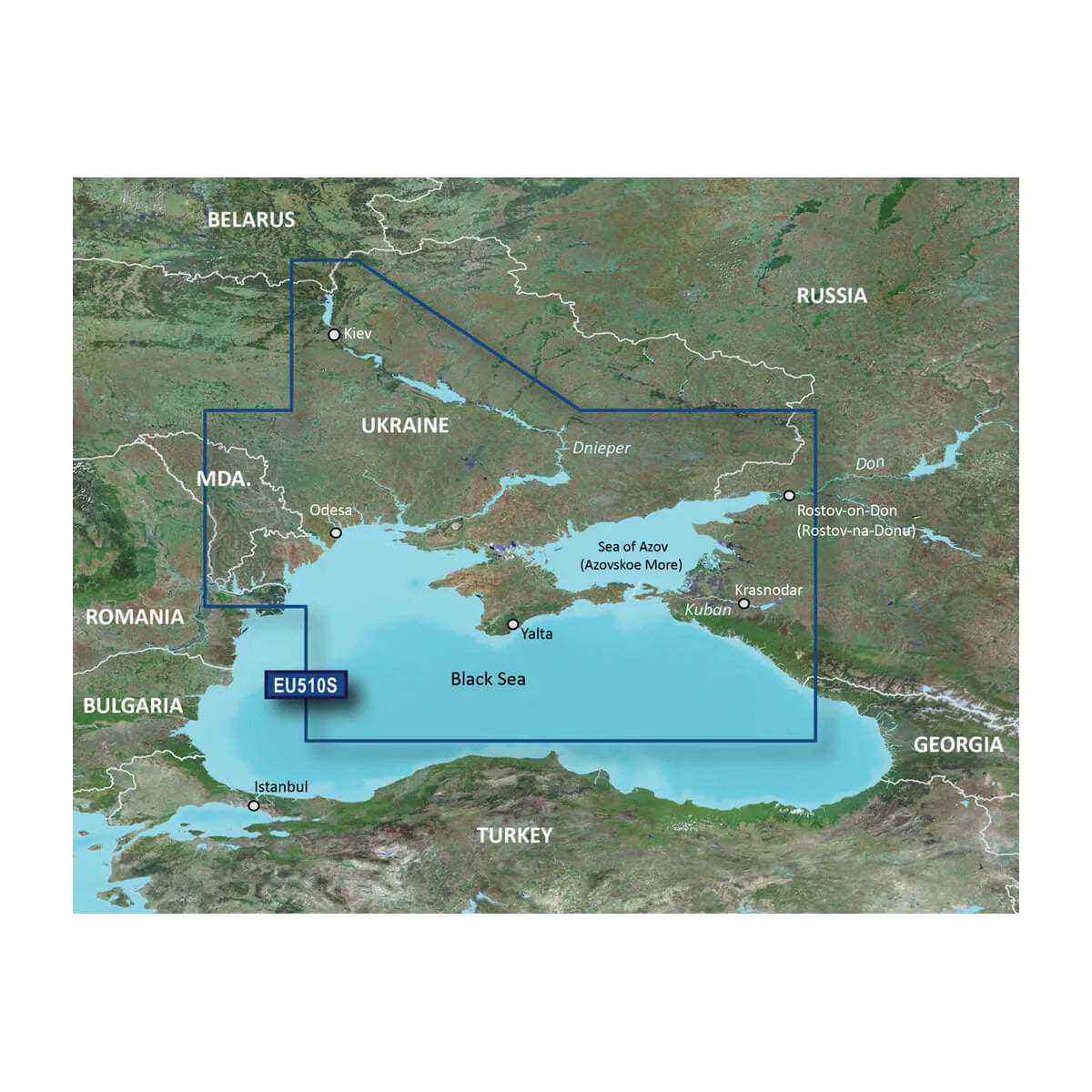 Garmin BlueChart g3 Vision VEU510S Electronic Chart, Dnieper River & Azov Sea, 3D Mariner's Eye/Fish Eye Views, Auto Guidance, High-Res Satellite Imagery, Aerial Photos — Quality Boat Parts