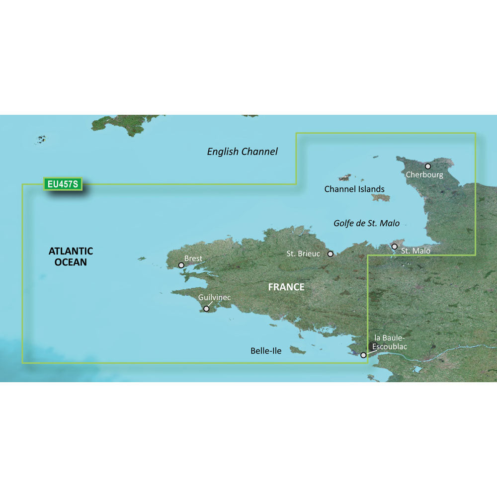 Garmin BlueChart g3 Vision VEU457S Electronic Chart, Bretagne, Auto Guidance, 1 ft Contours, Satellite Imagery, Navionics Content — Quality Boat Parts