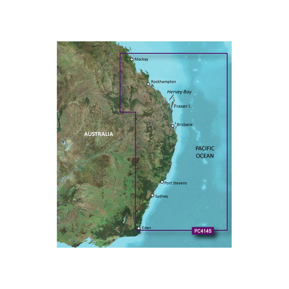 Garmin BlueChart Coastal Chart, Mackay to Twofold Bay, Auto Guidance, Navionics Data — Quality Boat Parts