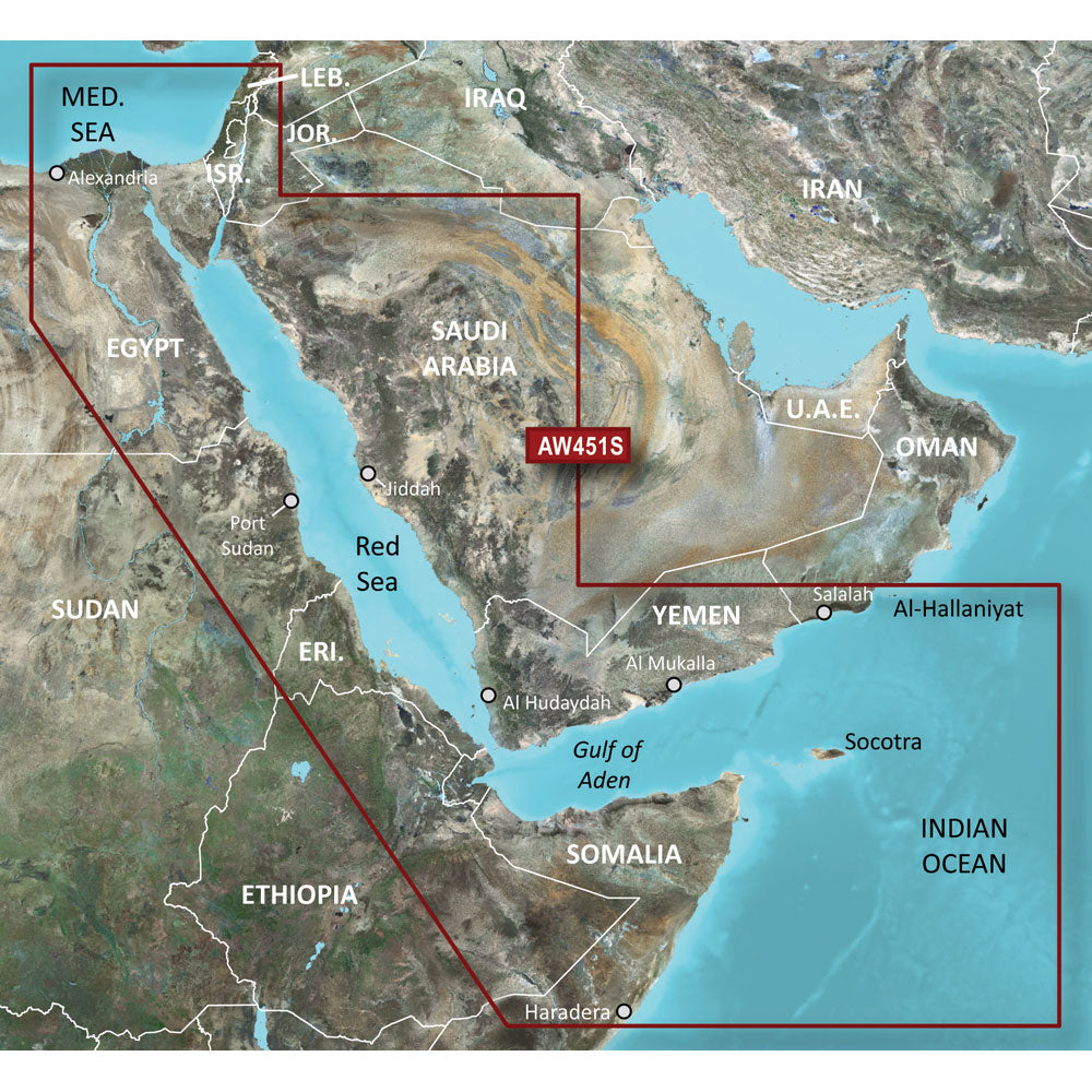 Garmin BlueChart g3 Vision HD Coastal Chart, VAW451S Red Sea, Satellite Imagery — Quality Boat Parts