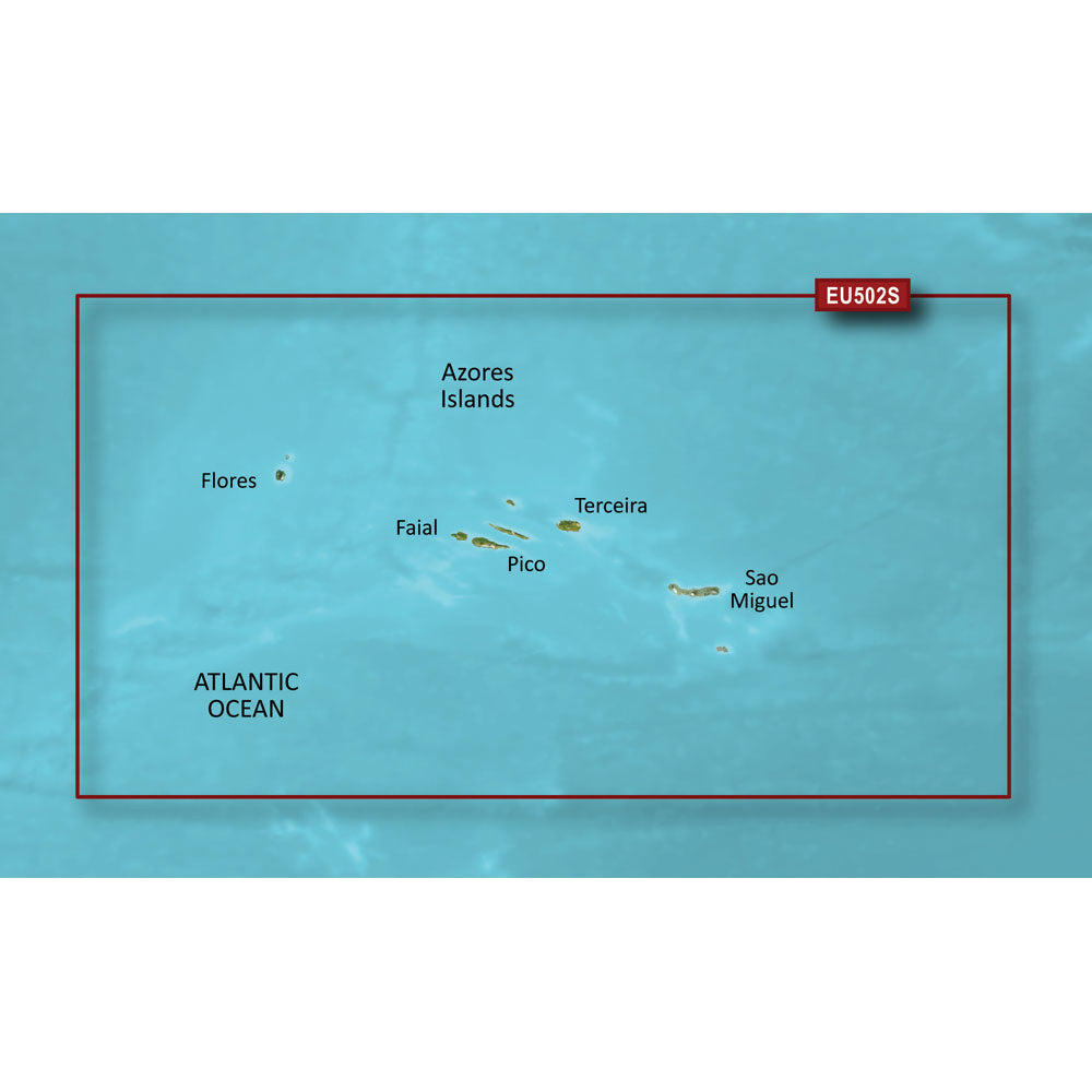 Garmin BlueChart g3 Vision Coastal Chart, VEU502S Azores Islands, Garmin and Navionics Content, Auto Guidance, Satellite Imagery, Aerial Photography, FishEye and MarinerEye 3D — Quality Boat Parts