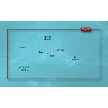 Garmin BlueChart g3 Vision Coastal Chart, VEU502S Azores Islands, Garmin and Navionics Content, Auto Guidance, Satellite Imagery, Aerial Photography, FishEye and MarinerEye 3D — Quality Boat Parts