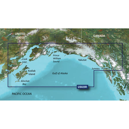 Garmin BlueChart g3 Vision VUS025R Coastal Chart, Anchorage-Juneau — Quality Boat Parts