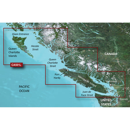 Garmin BlueChart g3 Vision HD VCA501L Marine Chart, Puget Sound-Dixon Entrance — Quality Boat Parts