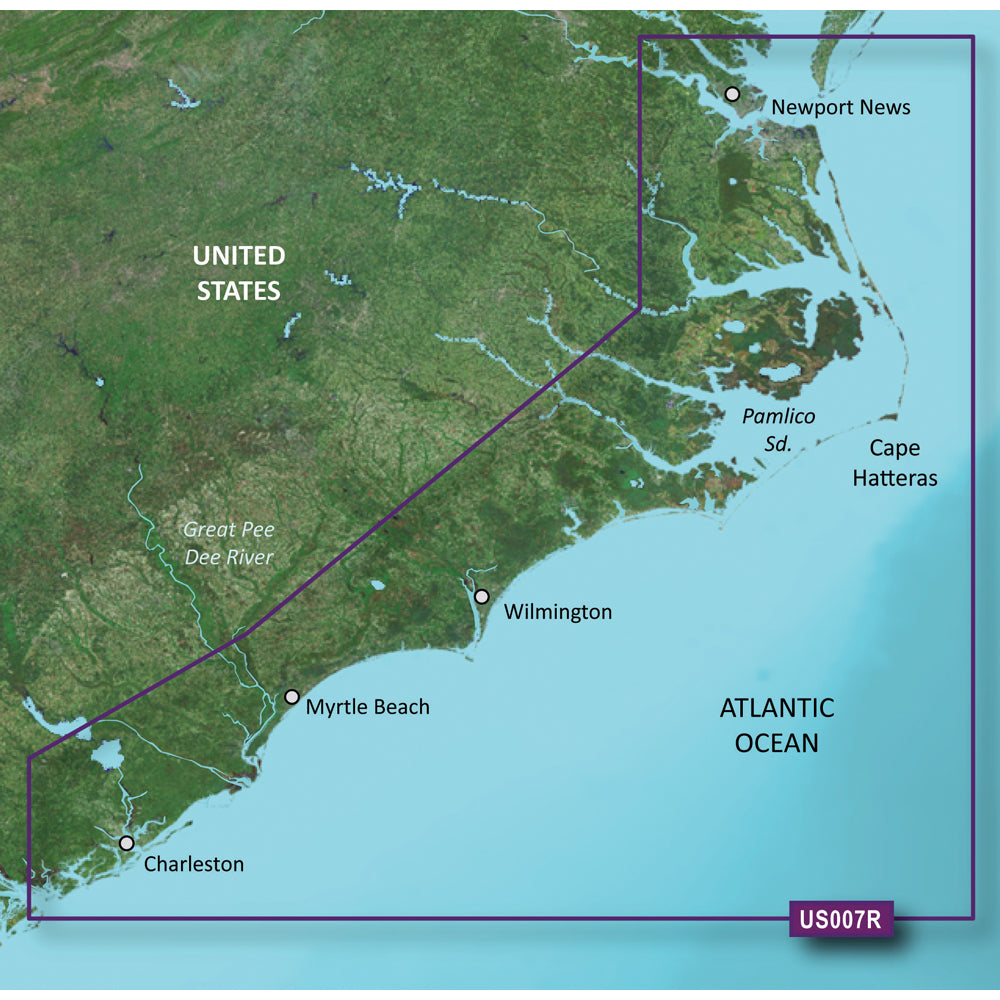 Garmin BlueChart g3 Vision HD Coastal Chart, VUS007R, Norfolk VA to Charleston SC — Quality Boat Parts