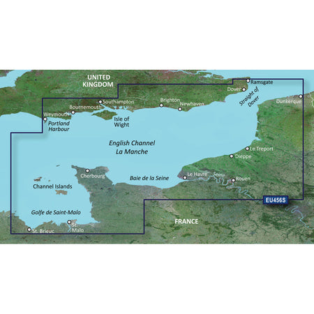 Garmin BlueChart g3 Vision HD Electronic Chart, VEU465S, Solent & Channel Islands — Quality Boat Parts