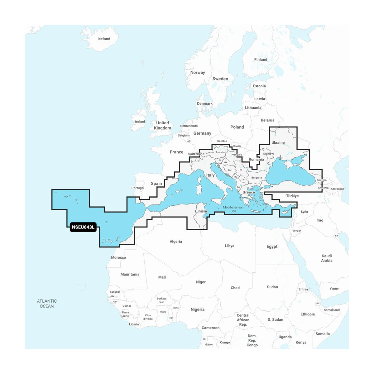 Garmin Navionics Marine Chart, Mediterranean & Black Sea, 1-Year Subscription — Quality Boat Parts