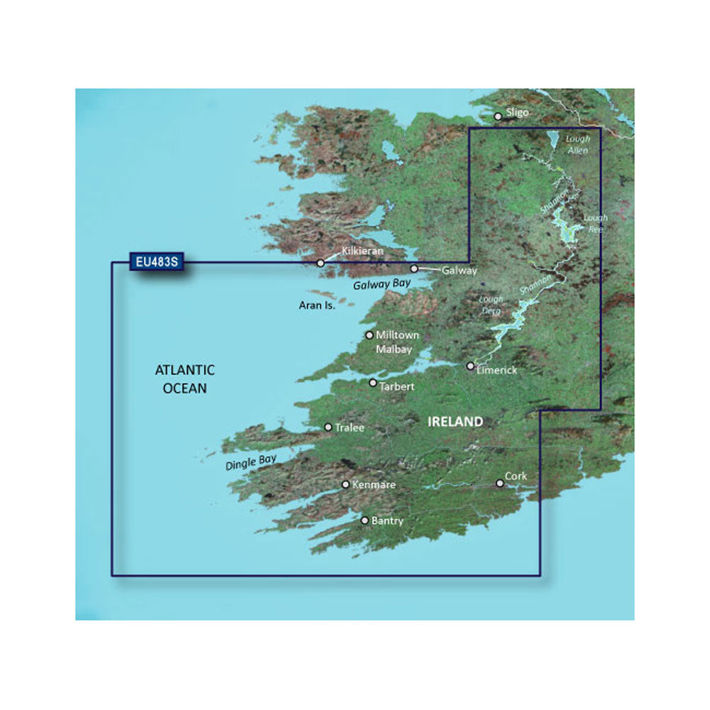 Garmin BlueChart g3 Vision HD Marine Chart, Galway Bay to Cork Ireland, Auto Guidance, 3D Views, Aerial Photography — Quality Boat Parts