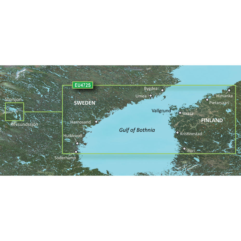 Garmin BlueChart g3 Vision HD Electronic Chart, VEU472S Gulf of Bothnia Center, Auto Guidance, Depth Range Shading, 1 ft Contours — Quality Boat Parts