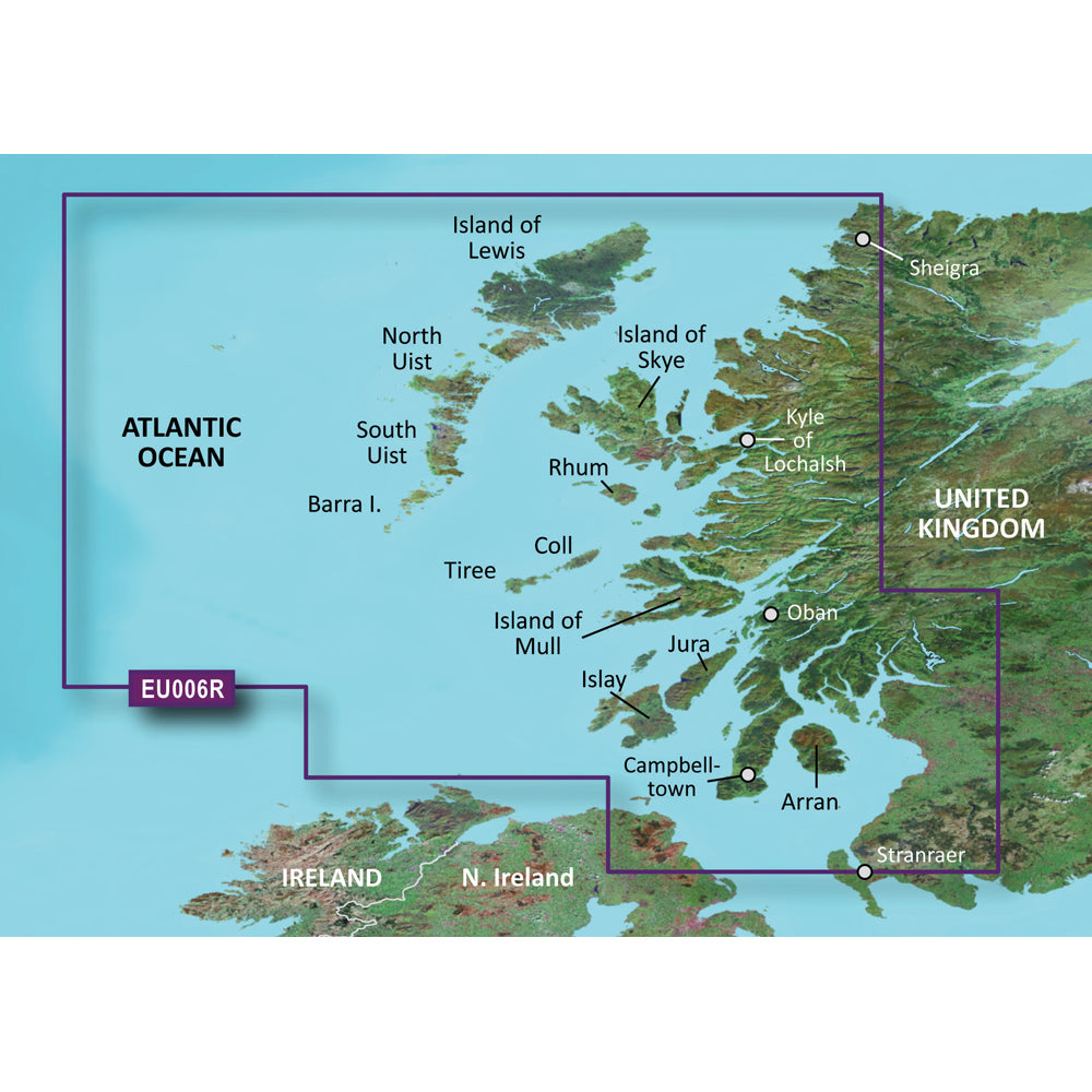 Garmin BlueChart Electronic Chart, Scotland West Coast, Auto Guidance — Quality Boat Parts