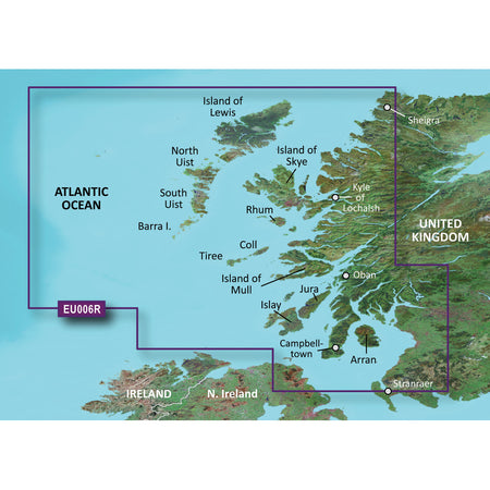 Garmin BlueChart Electronic Chart, Scotland West Coast, Auto Guidance — Quality Boat Parts
