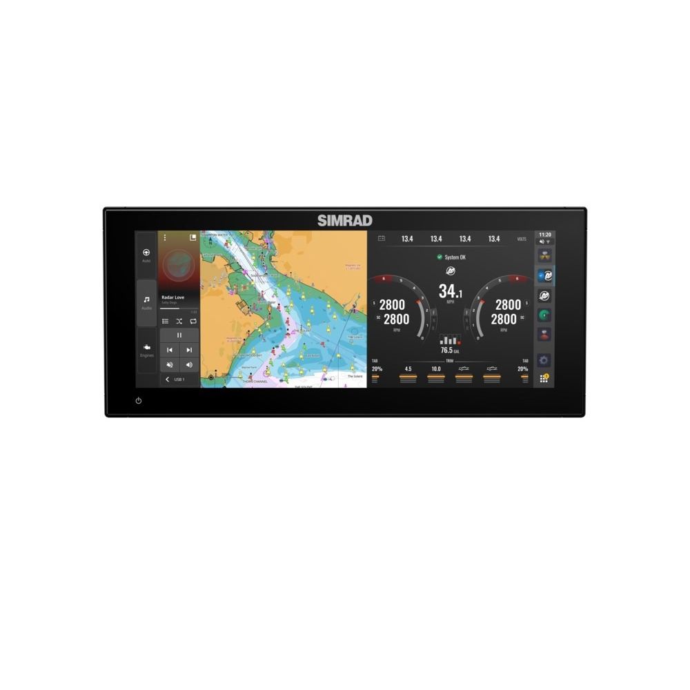Simrad NSX Ultrawide GPS Chartplotter/Fishfinder, SolarMAX IPS Touchscreen, NMEA 2000, Wi-Fi, C-MAP Discover X Chart Card — Quality Boat Parts