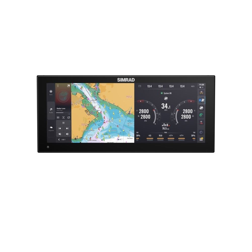 Simrad NSX Ultrawide GPS Chartplotter/Fishfinder, SolarMAX IPS Touchscreen, NMEA 2000, Wi-Fi, C-MAP Discover X Chart Card — Quality Boat Parts