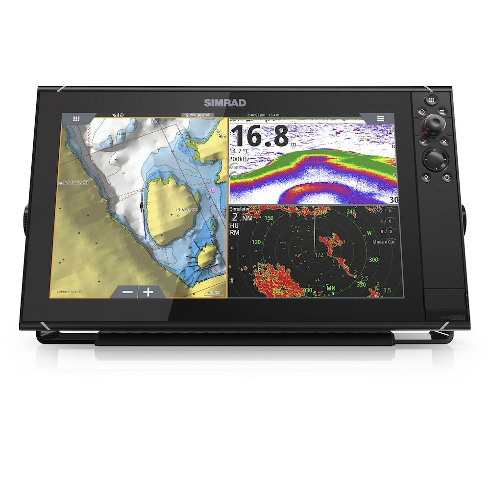 Simrad NSS evo3 Chartplotter/Fishfinder MFD, C-MAP US Enhanced Charts, 10 Hz GPS/GLONASS, NMEA 2000, Touchscreen and Keypad with Rotary Dial, Built-In Wi-Fi, HDMI Out, 10-31.2V, IPX6/7 — Quality Boat Parts
