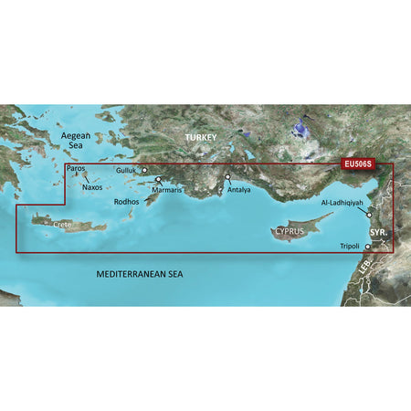 Garmin BlueChart g3 Vision HD Marine Chart, VEU506S, Crete to Cyprus, Auto Guidance, Satellite Imagery, MarinerEye and FishEye 3D Views — Quality Boat Parts