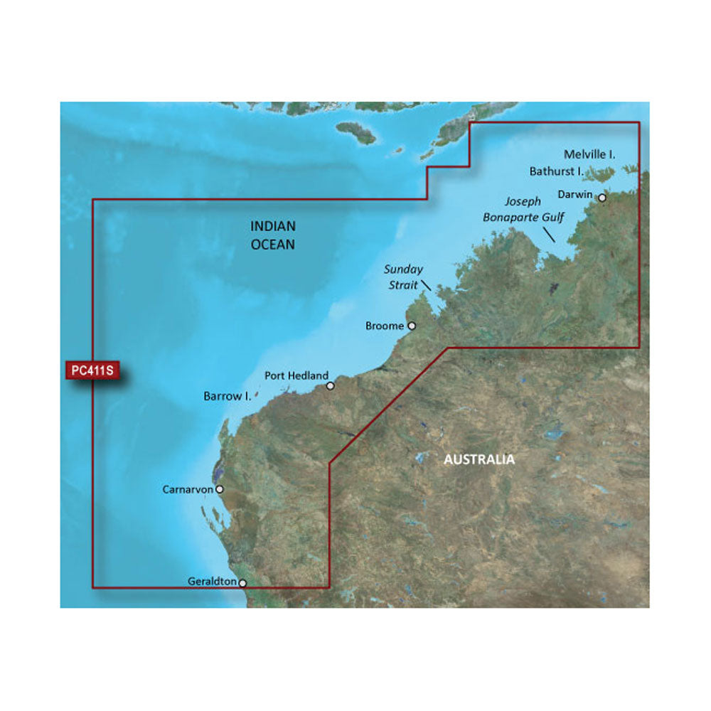 Garmin BlueChart g3 Coastal Chart, Australia Geraldton to Darwin, Integrated Navionics Data, Auto Guidance — Quality Boat Parts