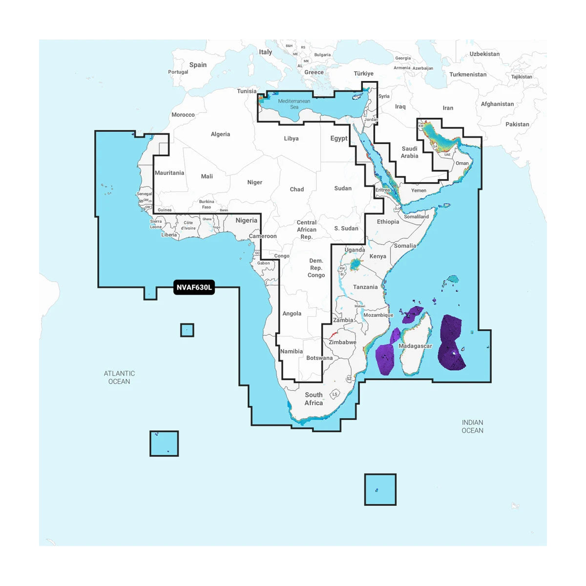 Garmin Navionics Africa & Middle East Marine Chart, One-Year Subscription, Auto Guidance+ — Quality Boat Parts