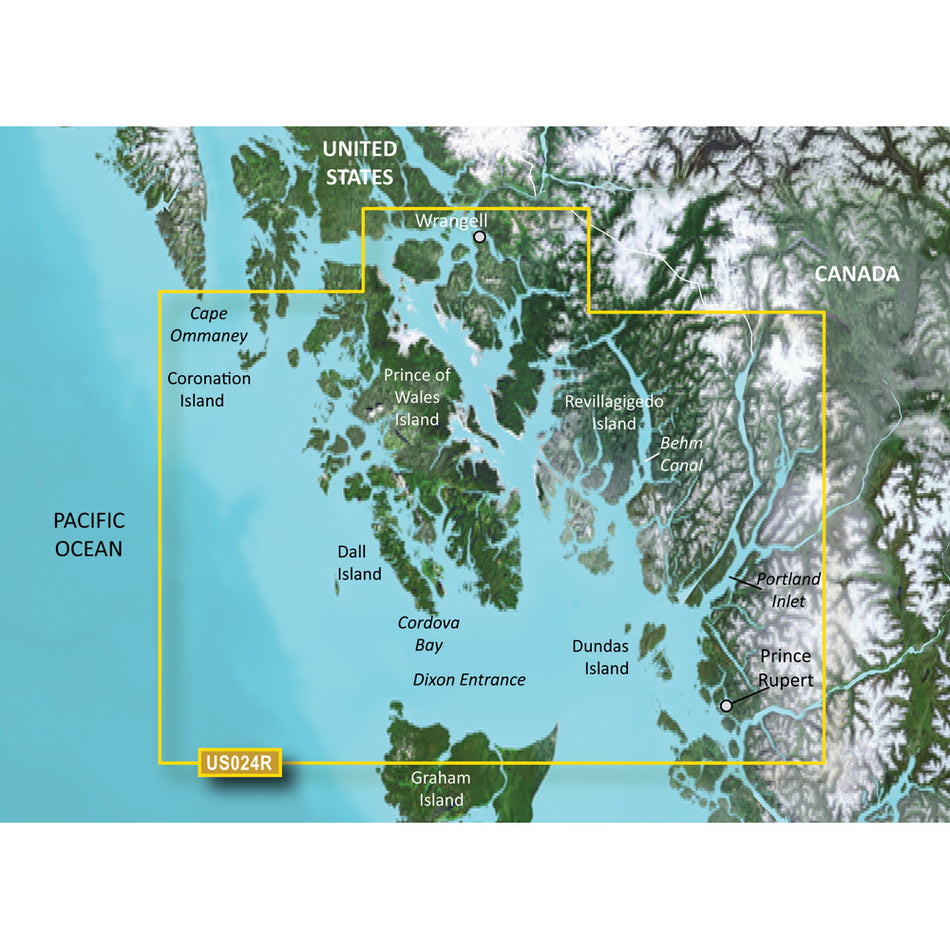 Garmin BlueChart g3 Vision HD VUS024R Electronic Chart, Wrangell-Dixon Entrance — Quality Boat Parts