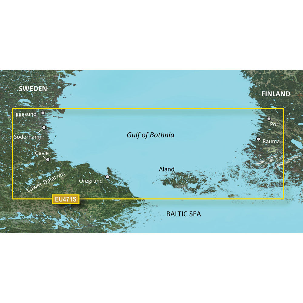Garmin BlueChart g3 Vision HD Coastal Chart, VEU471S Gulf of Bothnia South, Auto Guidance, 1-Foot Contours, Depth Range Shading — Quality Boat Parts
