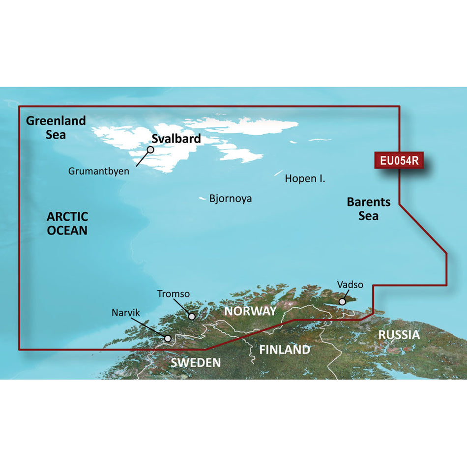 Garmin BlueChart Coastal Chart, HXEU054R Vestfjorden Svalbard Varanger — Quality Boat Parts