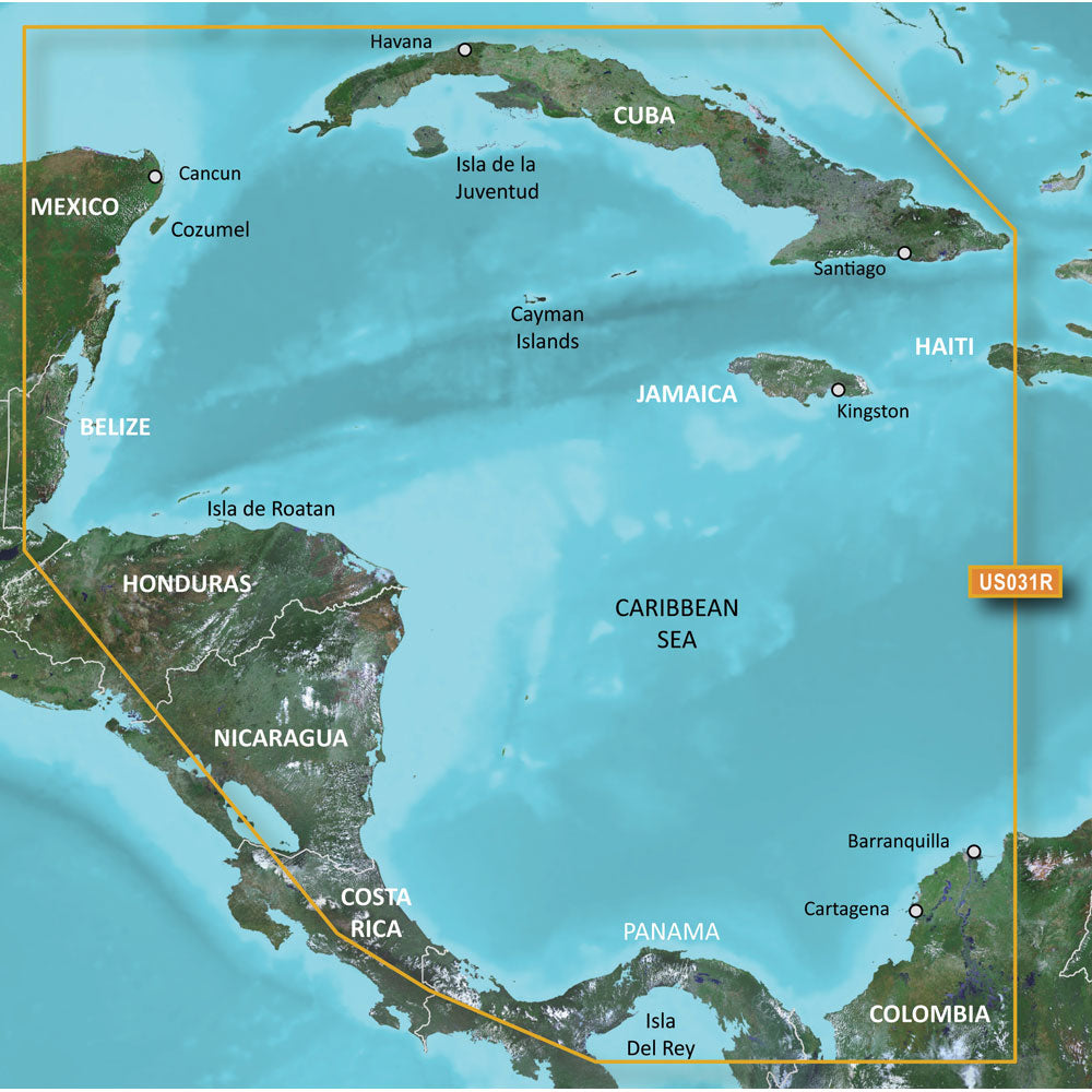 Garmin BlueChart Coastal Charts, Southwest Caribbean, Auto Guidance — Quality Boat Parts