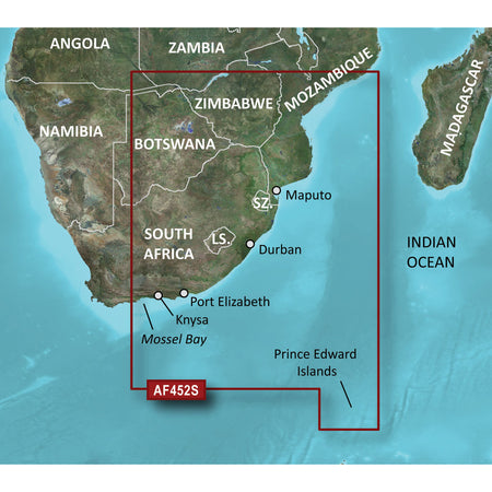 Garmin BlueChart g3 Vision Coastal and Inland Charts, VAF452S, Knysna South Africa to Beira Mozambique — Quality Boat Parts