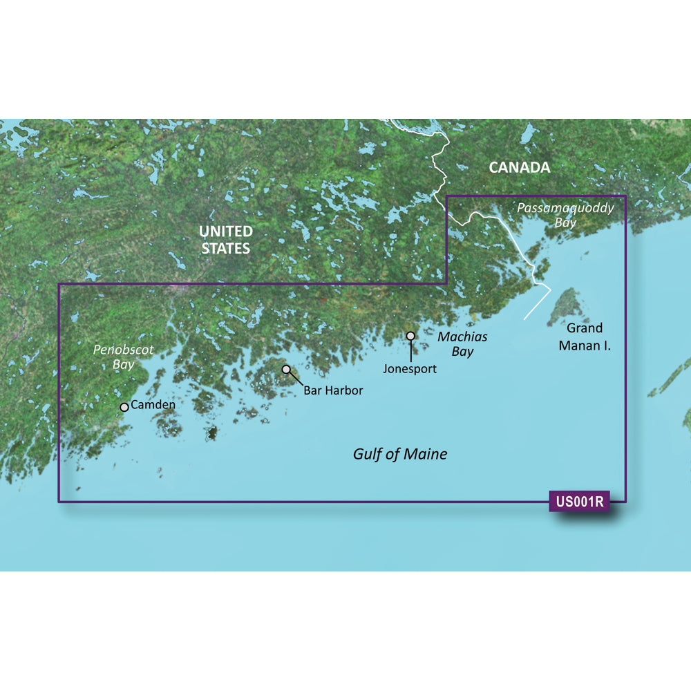 Garmin BlueChart g3 Vision HD VUS001R Coastal Chart, North Maine Coverage, Garmin & Navionics Data, Auto Guidance, High-Resolution Relief Shading, Satellite Imagery, NOAA Raster Cartography, 1 ft Contours — Quality Boat Parts